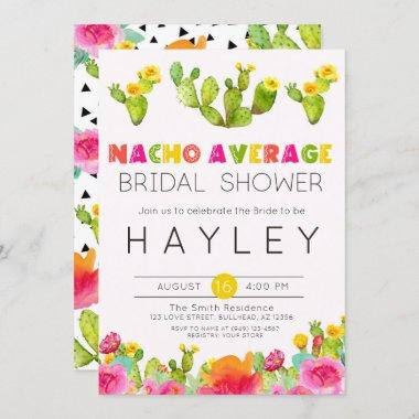 Nacho Average Bridal Shower Fiesta Cactus Invitations