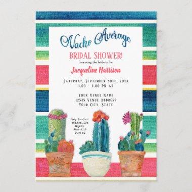 Nacho Average Bridal Shower Floral Desert Cactus Invitations