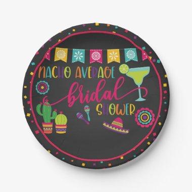 Nacho Average Bridal Shower Party Plate - Blk