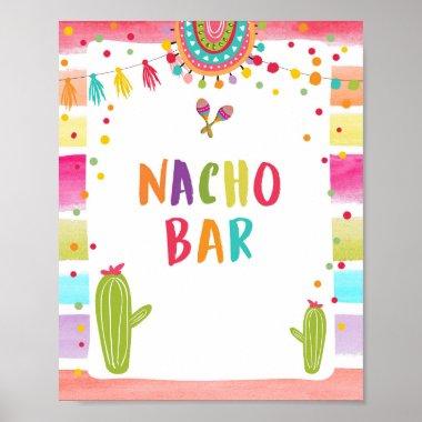 Nacho Bar Mexican Food Cactus Fiesta Table Sign