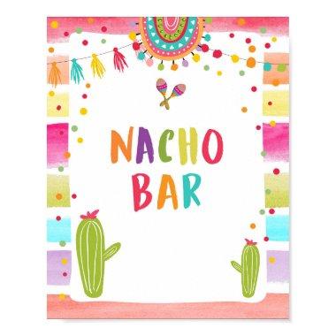 Nacho Bar Mexican Food Cactus Fiesta Table Sign