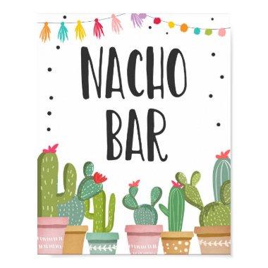 Nacho Bar Mexican Food Cactus Fiesta Table Sign