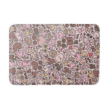 Name humor neutral breast pattern bath mat