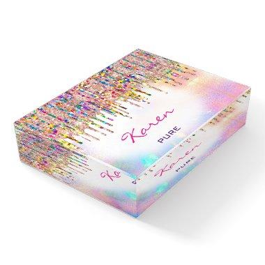 NAME MEANING Holograph Place Sign Sweet16 Paperwei Paperweight