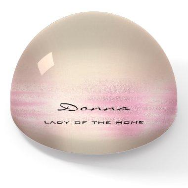 NAME MEANING Rose Strokes Gift Idea Abstract Pink Paperweight