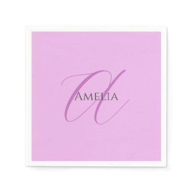 Name Monogram Initial Letter Orchid & Lilac Napkins