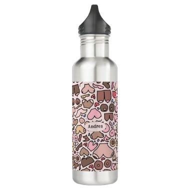 Name neutral breast pattern stainless steel water bottle