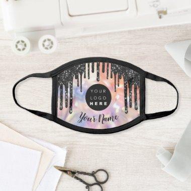 Name Rose Glitter Logo Drips Holographic Cotton Face Mask