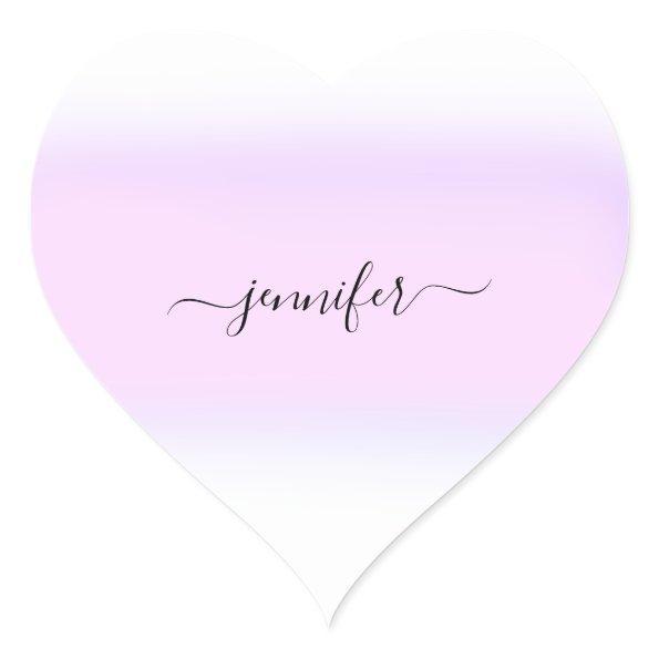 Name Small Business Thank Pink Ombre Ombre Pastels Heart Sticker