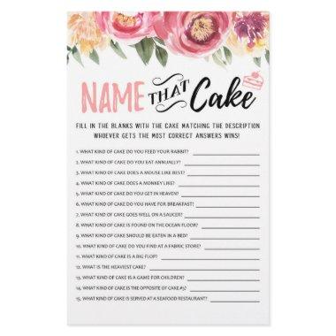 Name that cake game with Answers