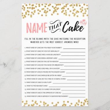 Name that cake game with Answers