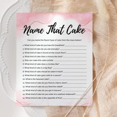 Name That Cake Rose Gold Party Game Invitations