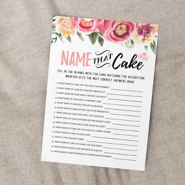Name that cake with Answers game Invitations