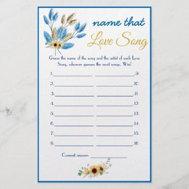 Name that Love Song Bridal Shower Game Invitations Flyer