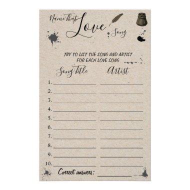 Name that Love Song | Pen & Inkwell Game Invitations Flyer