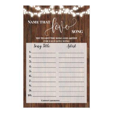 Name that Love Song Shower Western Game Invitations Flyer