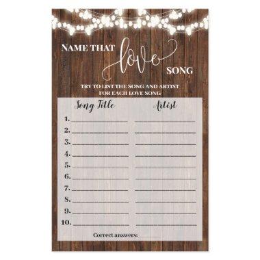 Name that Love Song Shower Western Game  Flyer