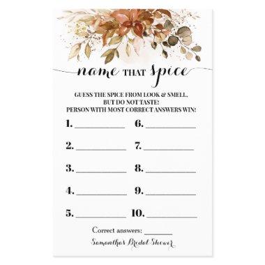 Name that Spice Autumn  Game  Flyer