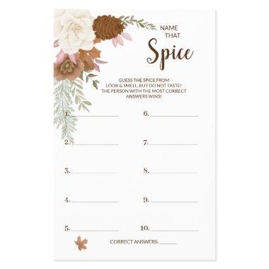Name that Spice Boho Autumn BridalShower Game  Flyer
