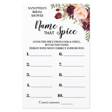 Name that Spice bridal shower english spanish game