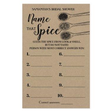 Name that Spice  game english spanish