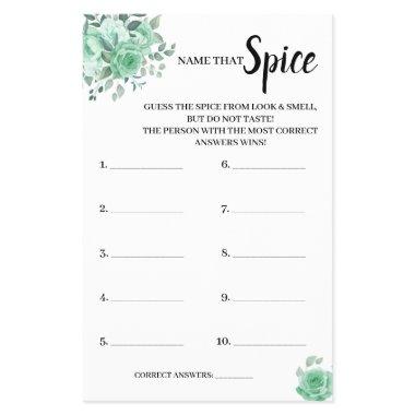 Name that Spice GreenRoses  Game  Flyer