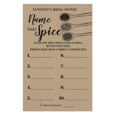 Name that Spice Rustic  Game  Flyer