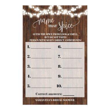 Name that Spice Western Bridal Shower Game Invitations Flyer