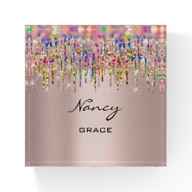 Nancy NAME MEANING Holograph Gift VIP Rose Grace Paperweight