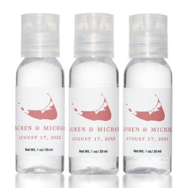 Nantucket Island Red ACK Wedding Favor Hand Sanitizer