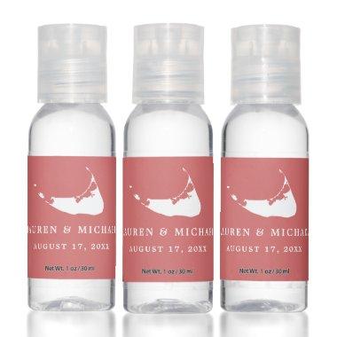 Nantucket Island Red ACK Wedding Favor Hand Sanitizer