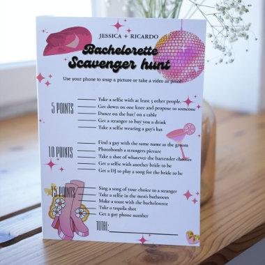 Nashville Bachelorette scavenger photo hunt game Invitations