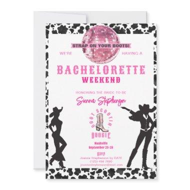 Nashville Cowgirl Disco Rodeo Bachelorette Weekend Invitations