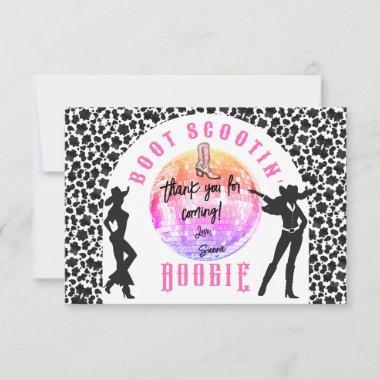 Nashville Cowgirl Disco Rodeo Bachelorette Weekend Thank You Invitations