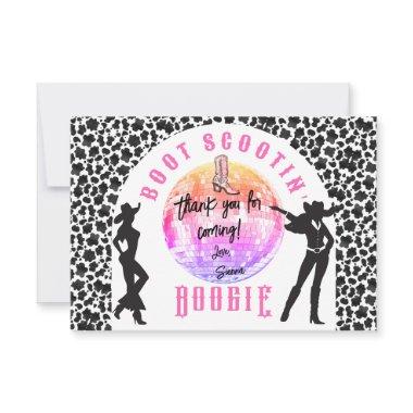 Nashville Cowgirl Disco Rodeo Bachelorette Weekend Thank You Invitations