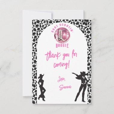 Nashville Cowgirl Disco Rodeo Bachelorette Weekend Thank You Invitations