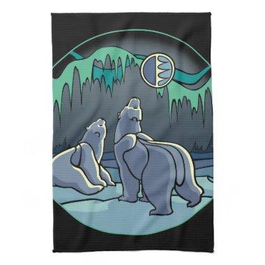 Native Bear Art Towel Polar Bear Tea Towel