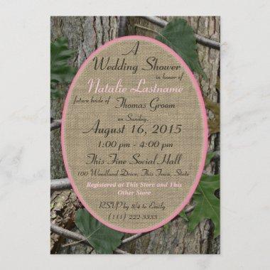 Natures Camouflage Bridal Shower Pink Invitations
