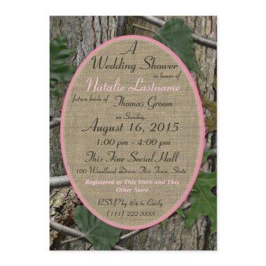 Natures Camouflage Bridal Shower Pink Invitations