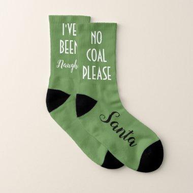 Naughty or Nice No Coal Santa Holiday Party Socks