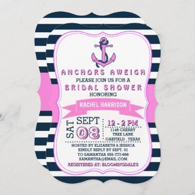 Nautical Anchor Beach Bridal Shower Invitations