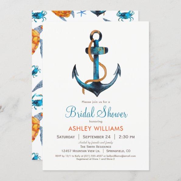 Nautical Anchor Bridal Shower Invitations