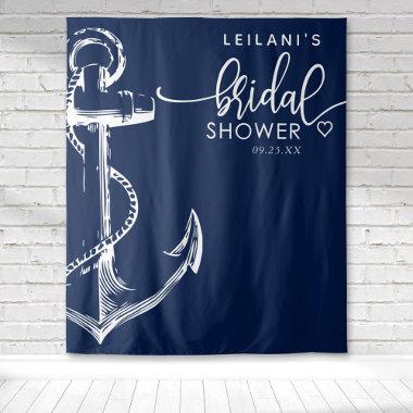 Nautical Anchor Bridal Shower Navy Tapestry