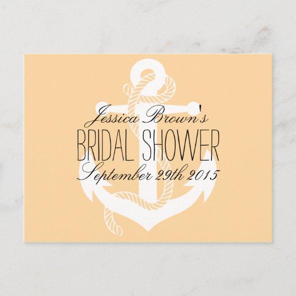 Nautical Anchor Bridal Shower Recipe Invitations