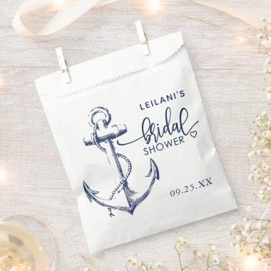 Nautical Anchor  White Favor Bag