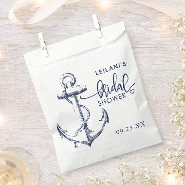 Nautical Anchor Bridal Shower White Favor Bag