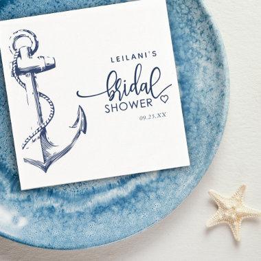 Nautical Anchor Bridal Shower White Napkins