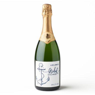 Nautical Anchor  White Sparkling Wine Label