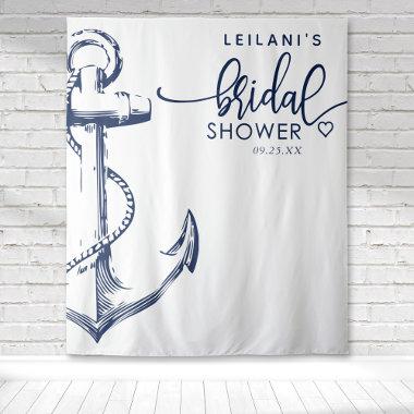 Nautical Anchor Bridal Shower White Tapestry