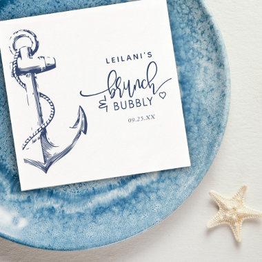 Nautical Anchor Brunch Bubbly White Napkins